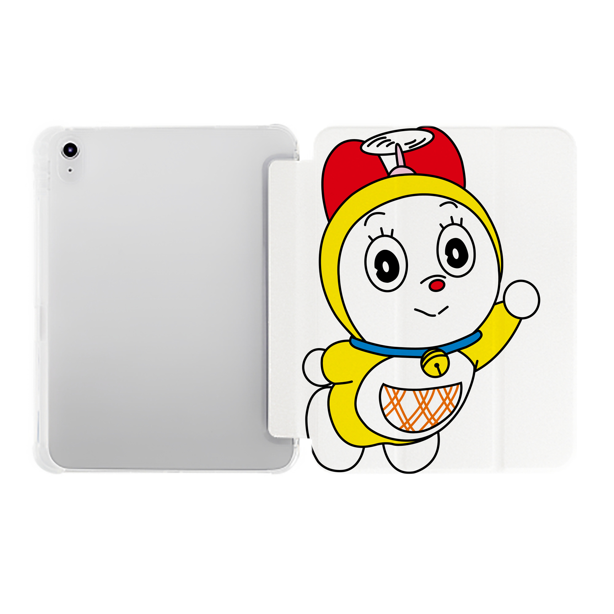 （画像用） ドラえもん ドラミ Doraemon Dorami IPad ケース ペン収納付き 三つ折りスタンド PUレザー×シリコン 対応機種9.5/10.5/10.9インチ